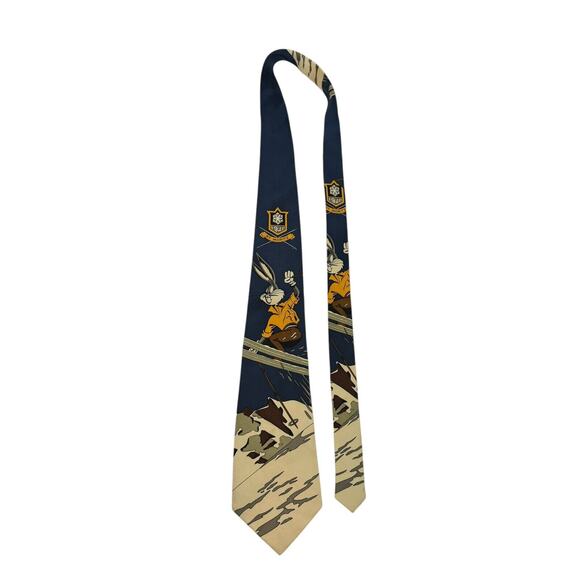Vintage Bugs Bunny Necktie Skiing Winter St. Moritz 1993 Warner Bros. - Picture 2 of 7